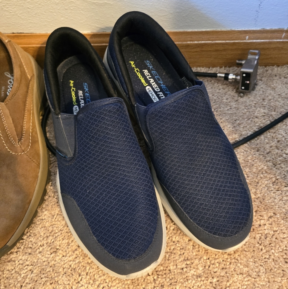 Skechers Blue Loafers Slip-Ons with Breathable Mesh